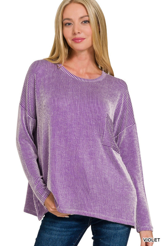 Violet Ribbed Top