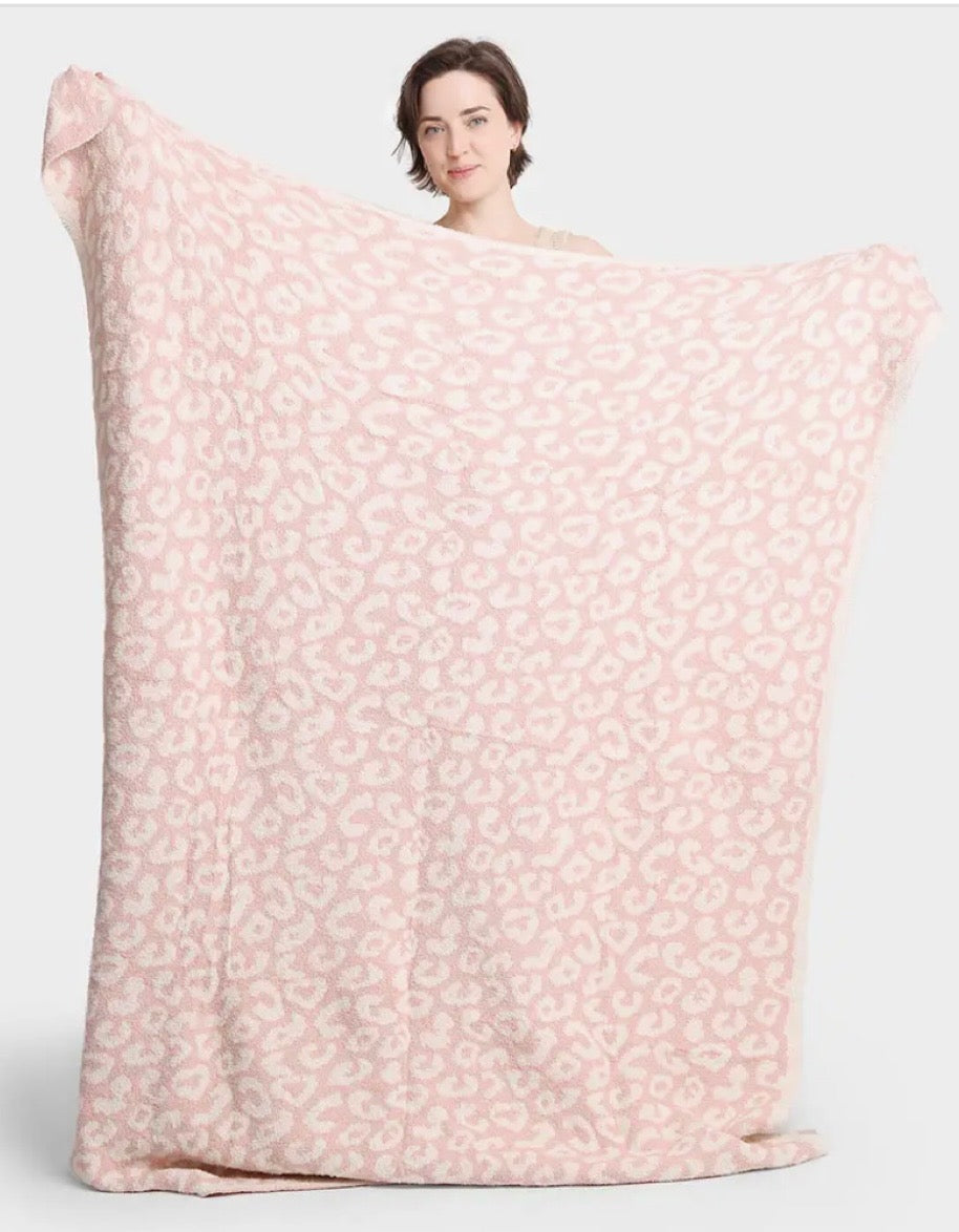 Light Pink Leopard Blanket