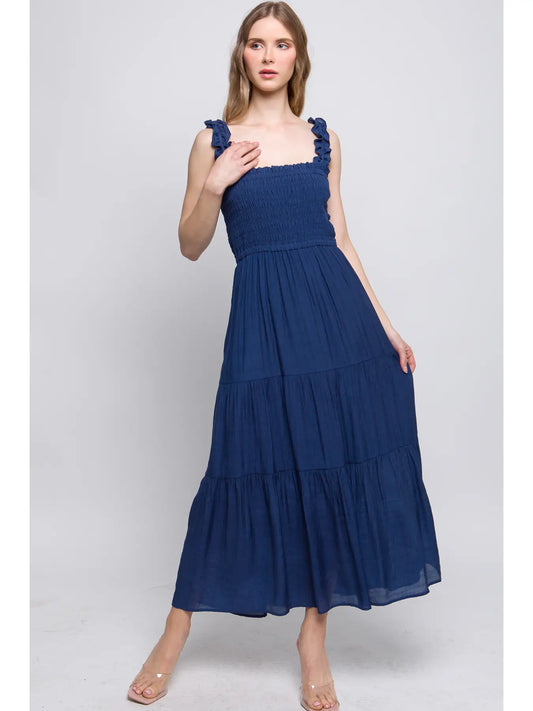 All in Navy Midi Dress