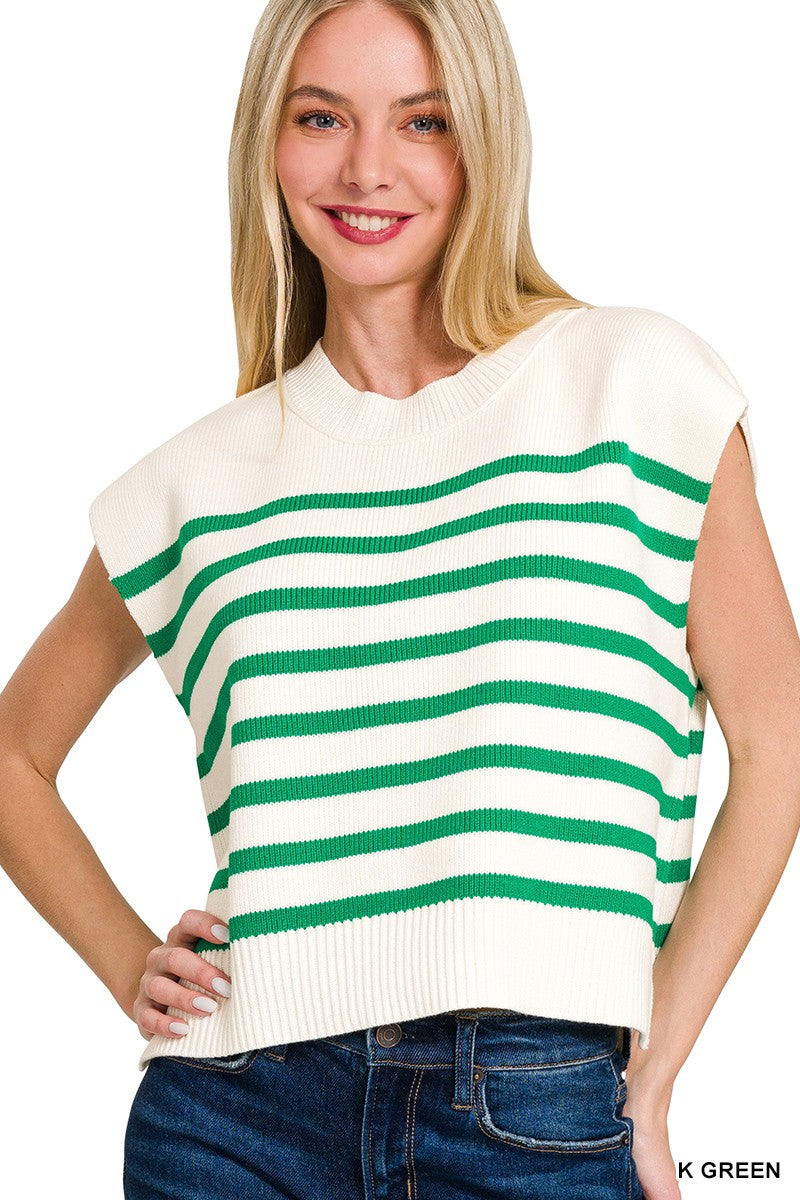 K Green Stripe Sweater