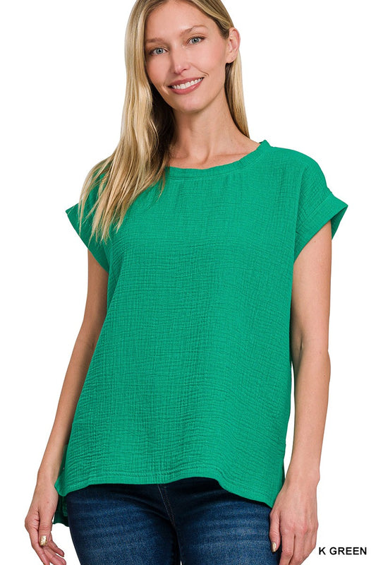 K Green Double Gauze Top