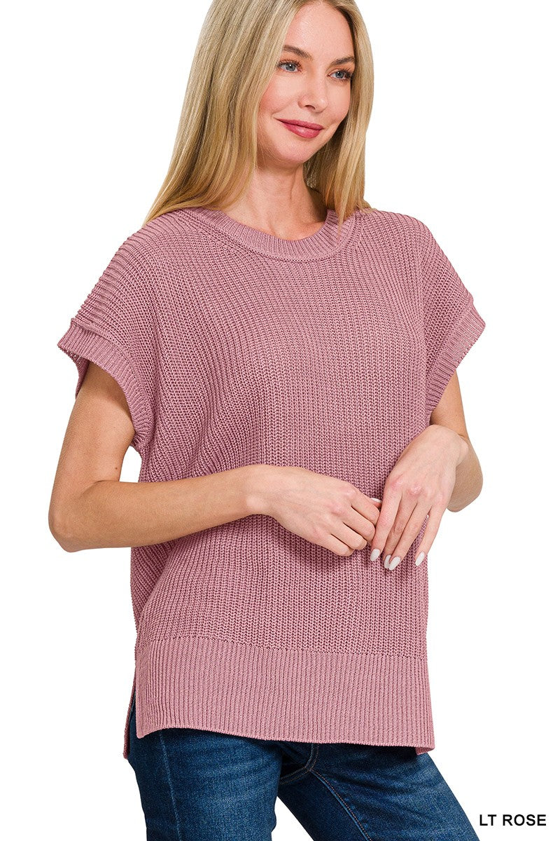 Lt Mauve Oversized Crew Neck Sweater