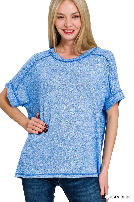 Soft Hacci Top in Ocean Blue