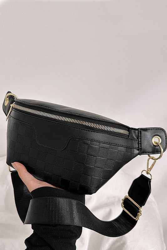 Black Checkered Crossbody
