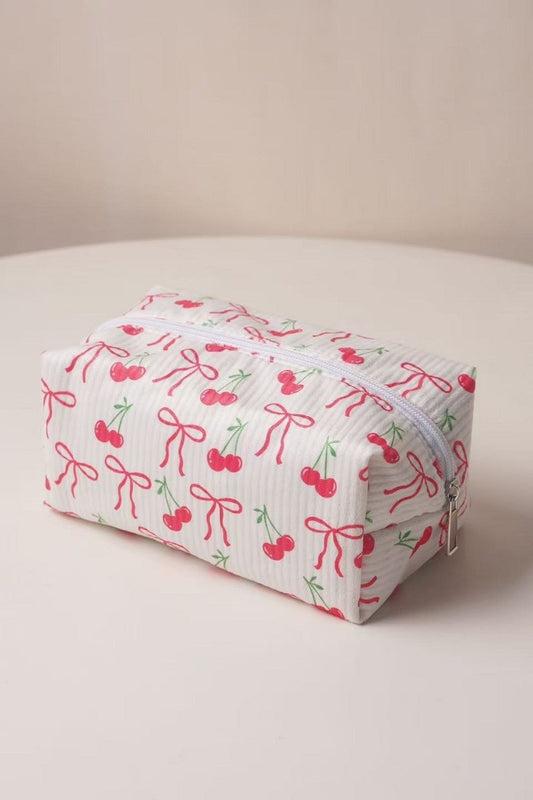Bowknot Cherry Cosmetic Bag