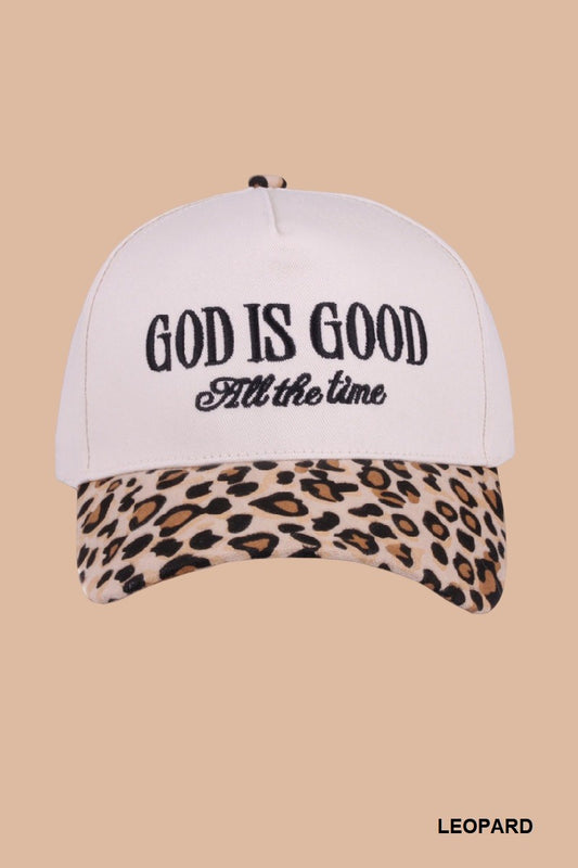 God Is Good All the Time Leopard Hat
