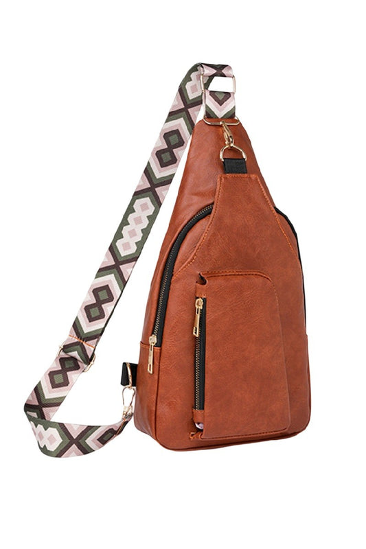 Tasha Crossbody Sling Bag in Camel