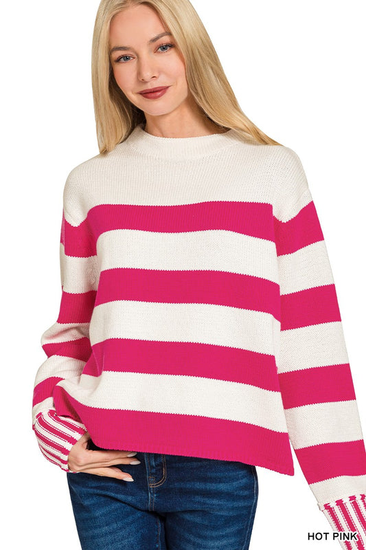 Hot Pink Stripe Sweater