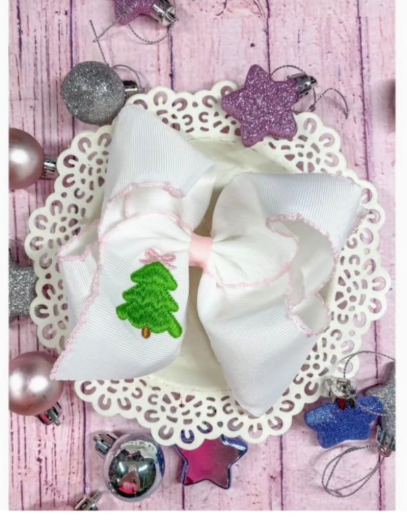 Christmas Tree Bow w/Pink