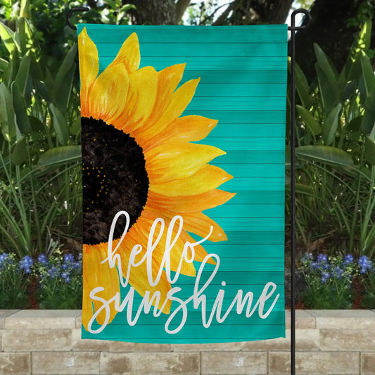 Garden Flag Hello Sunshine Green