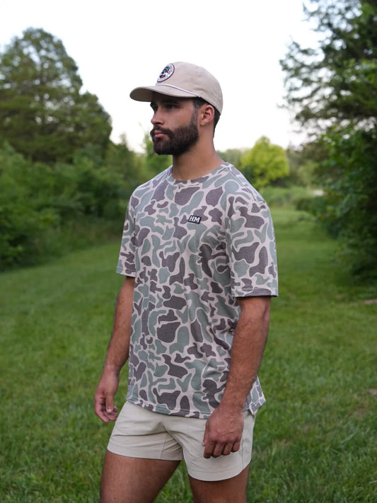 Hurricane Marsh Green Camo Migrator Performance Tee