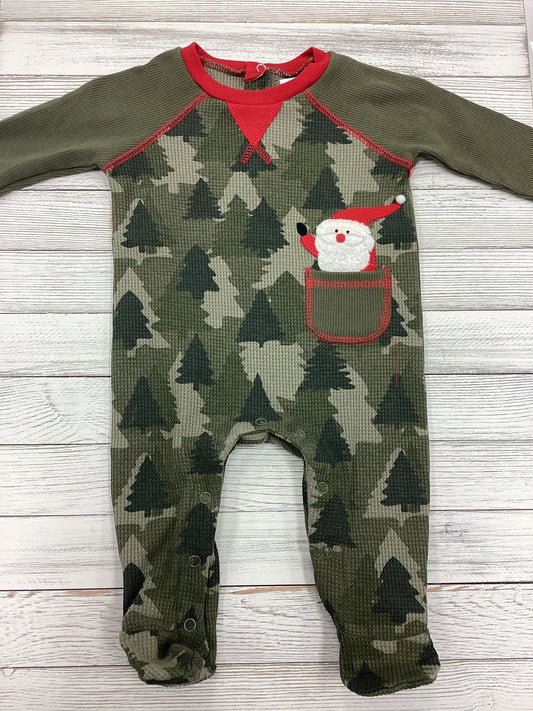 Mudpie Tree Camo Santa Raglan Sleeper