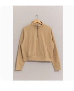 Crop Sweatshirt in Taupe
