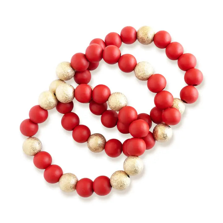 Red Nora Stack Bracelets