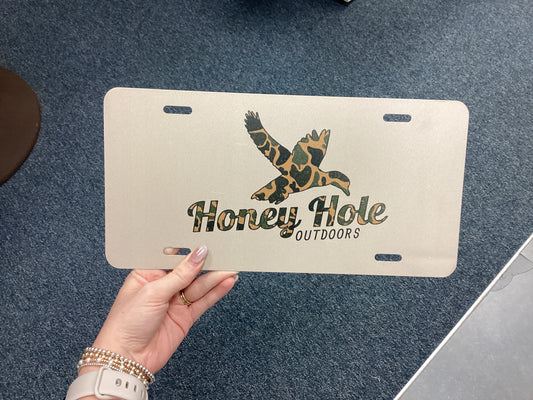 Honey Hole License Plate Tag