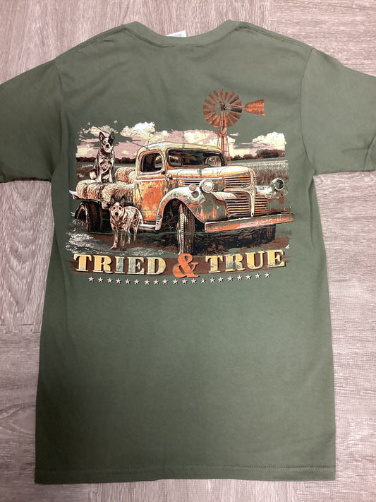 Tried and True Old Truck Tee in Green