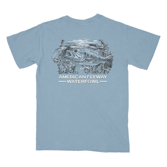 AFW Bass Fishing Light Blue W/Pocket Tee