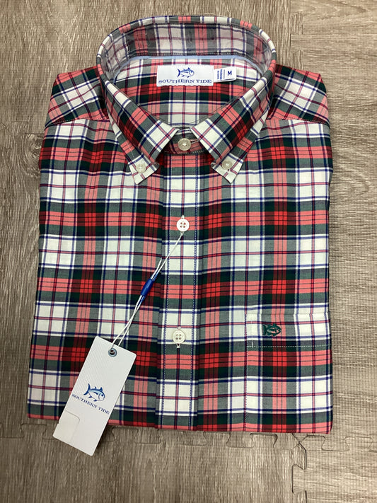 Southern Tide Men's LS Crab Red Sportshirt