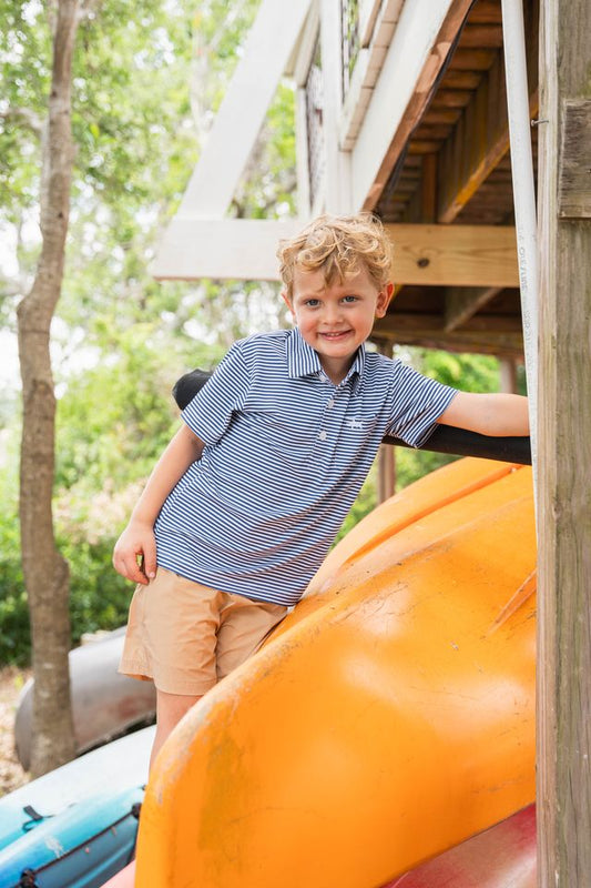 Saltwater Boys Banks Polo Blue/White Stripe