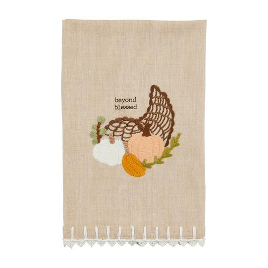 Cornucopia Emb Crochet Towel
