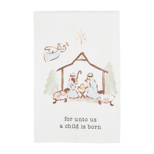For Unto Us Nativity Hand Towel
