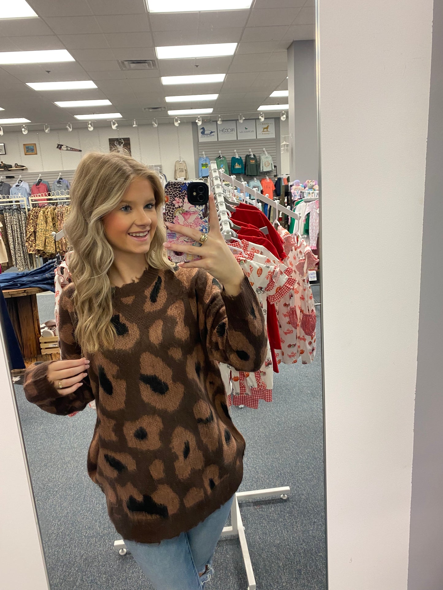 Umgee Brown Leopard Sweater