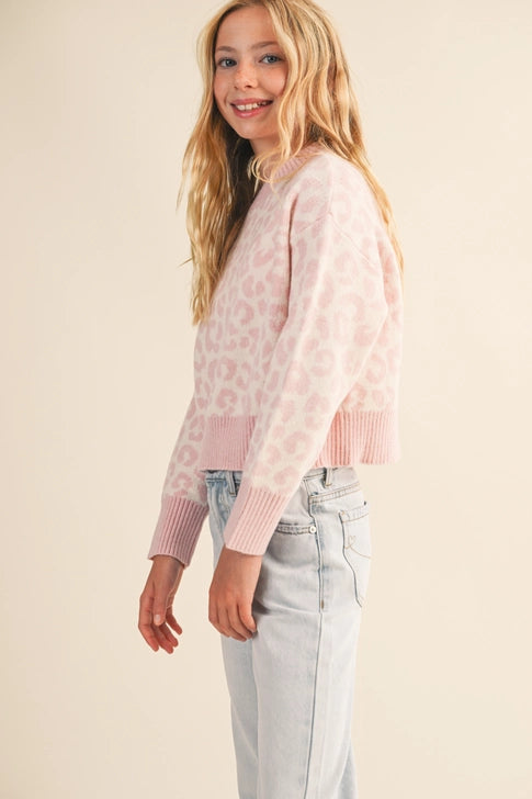 Pink Leopard Sweater Youth