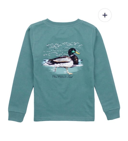 Properly Tied Swimming Mallard LS Tee