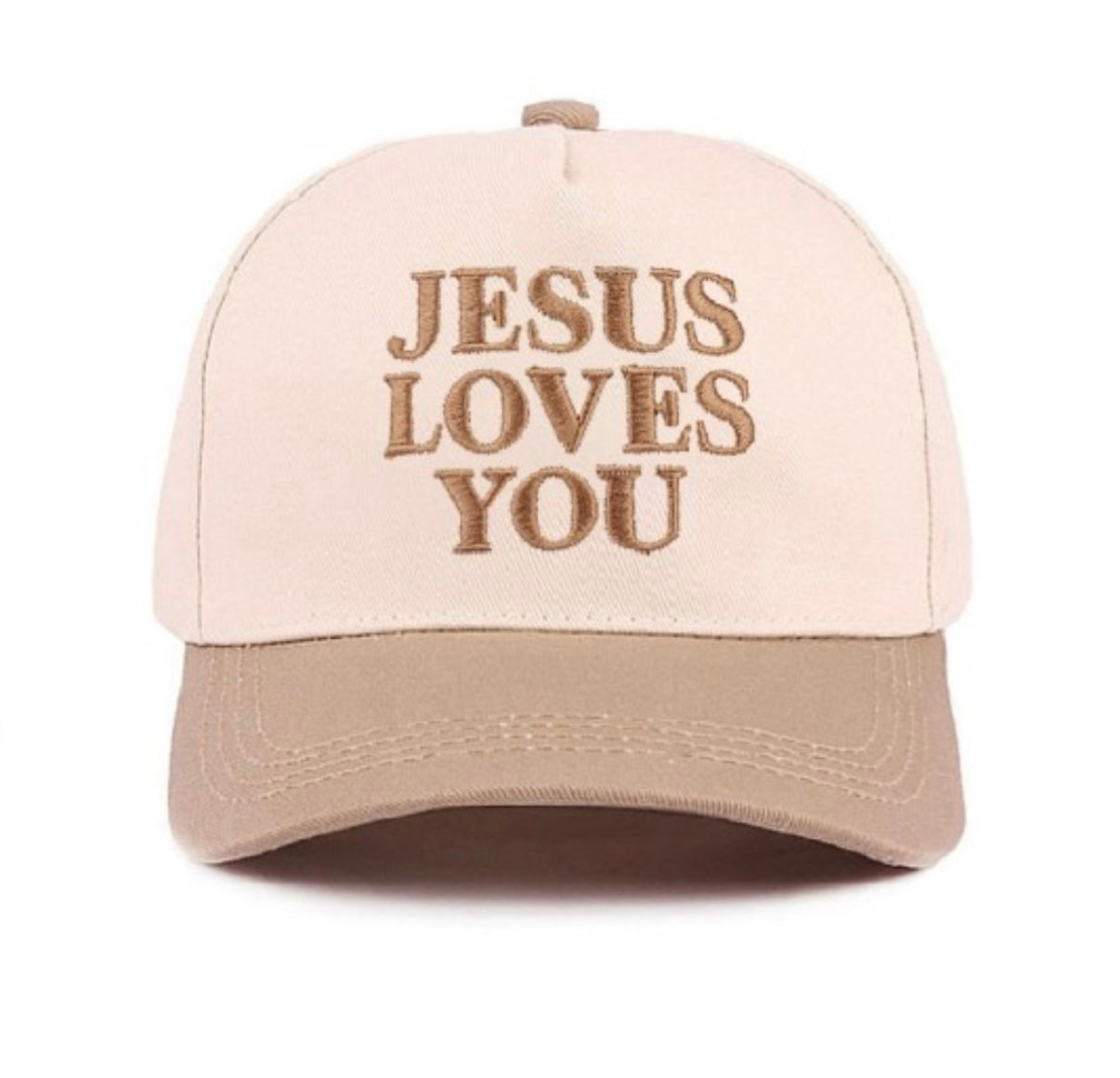 Jesus Loves You Hat in Ash Mocha