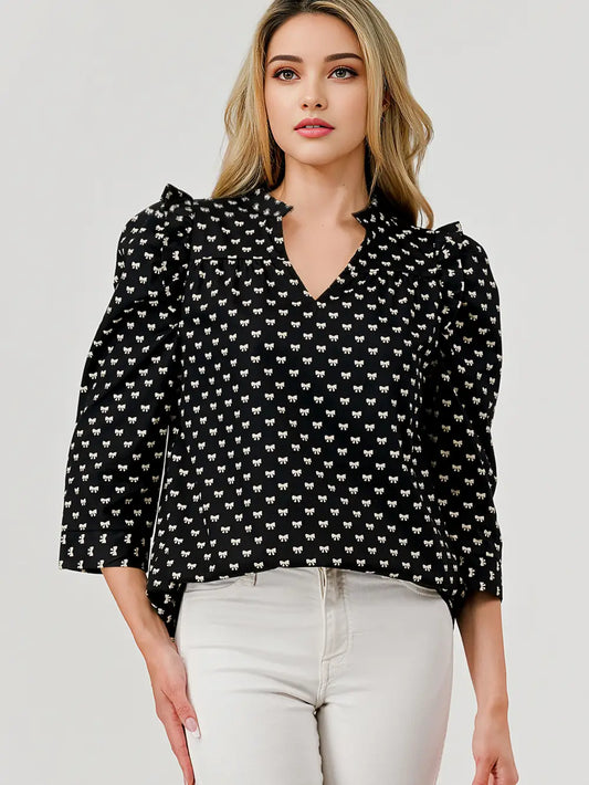 Presley 3/4 Puff Sleeve by Pixy & Ivy