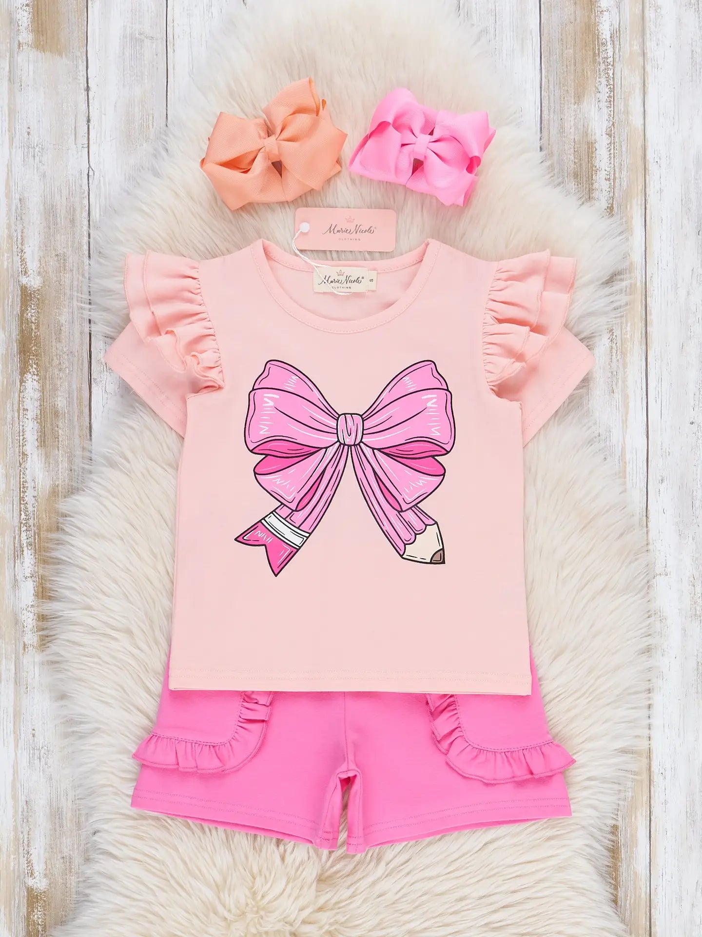Pencil Bow Ruffle Outfit