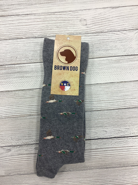 Brown Dog Mallard Socks in Grey Heather