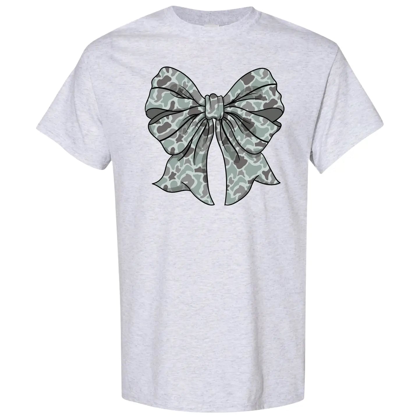Camo Bow Tee in Ash Youth