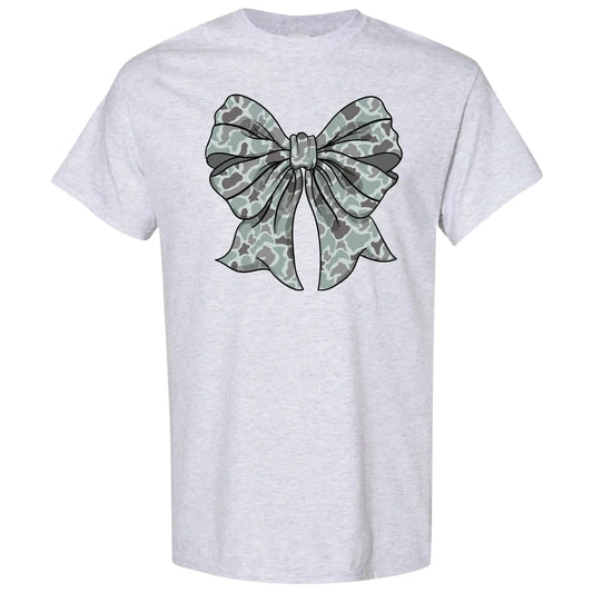 Camo Bow Tee in Ash Youth