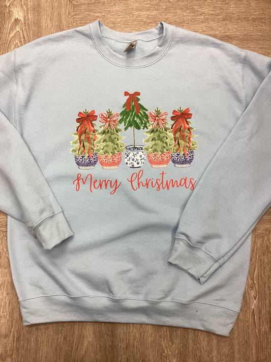 Light Blue Merry Christmas Sweatshirt