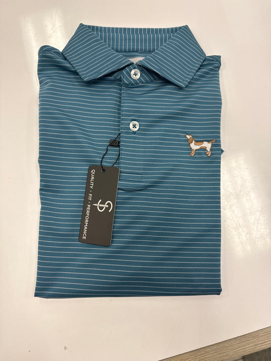 Cardinal Creek Logo Polo Teal/Silver Boys
