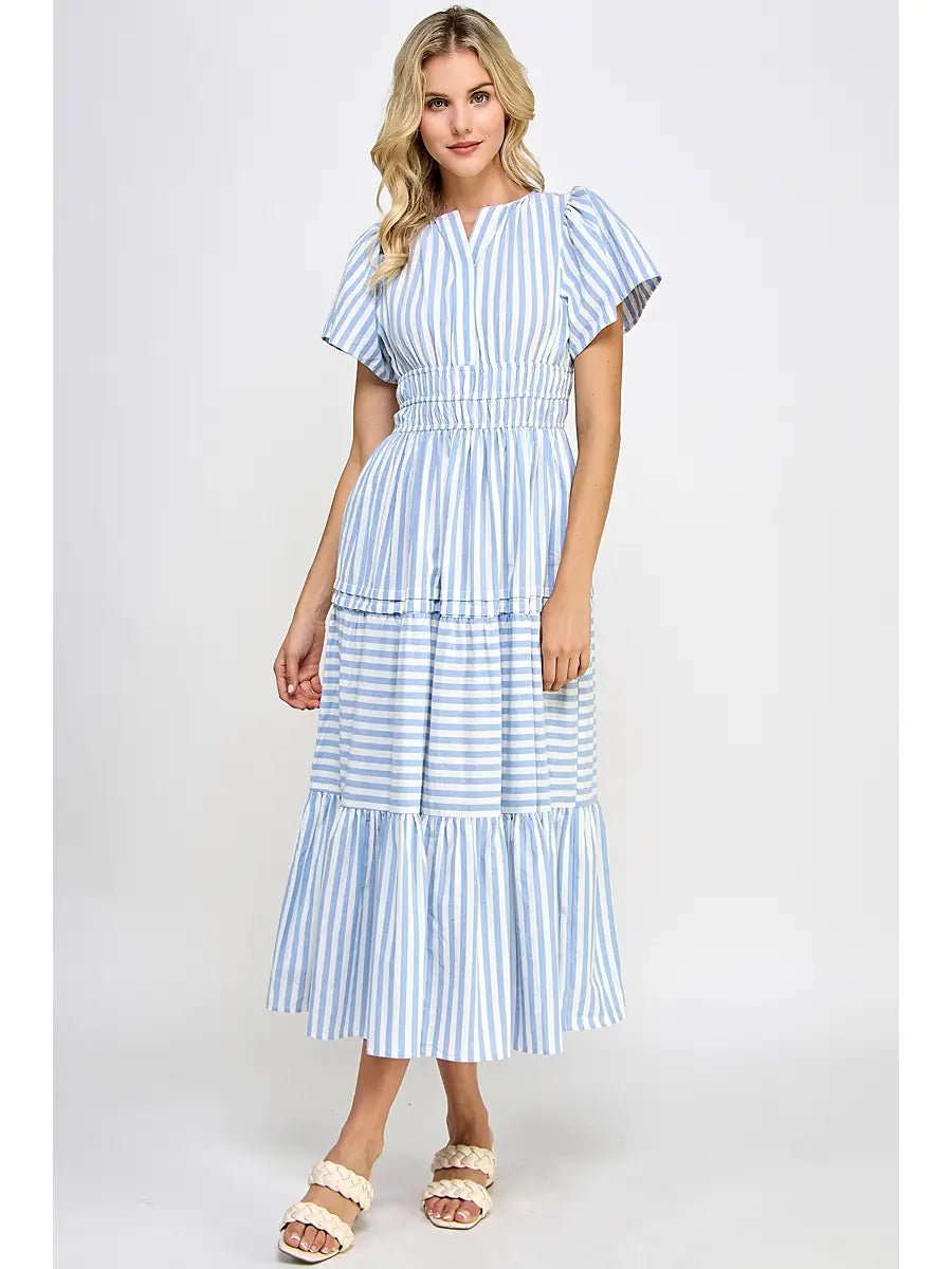 Veronica Blue Stripe Dress
