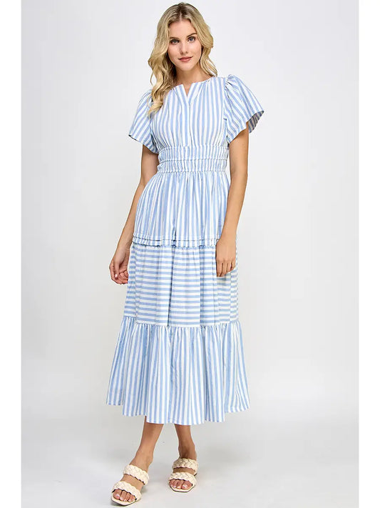 Veronica Blue Stripe Dress