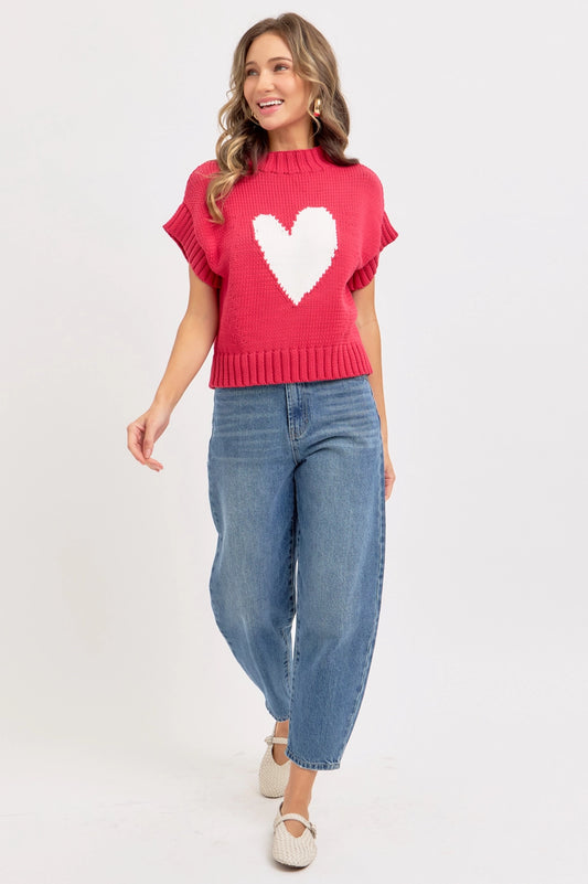 Heart Sweater Valentine in Red