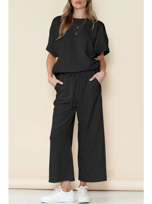 Black 2pc Textured Outfit