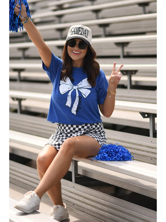 Royal Blue Bow Game Day Tee