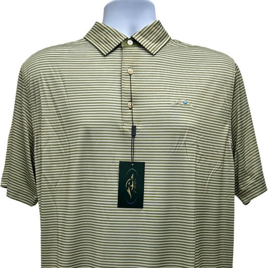 American Flyway Waterfowl AFW Twill with Moss Stripe Polo