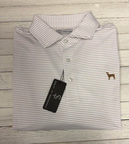 Cardinal Creek Logo White/Khaki Polo