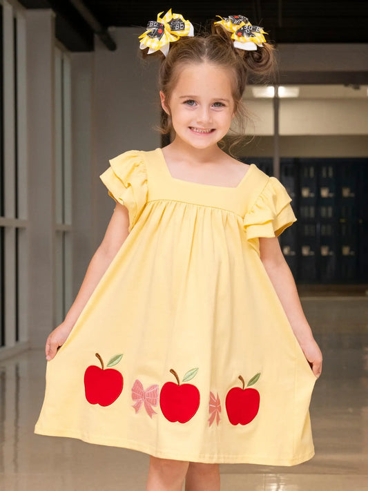 Sunshine & Apples Ruffle Dress
