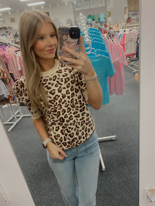 Always the One Cream Leopard Top by Umgee