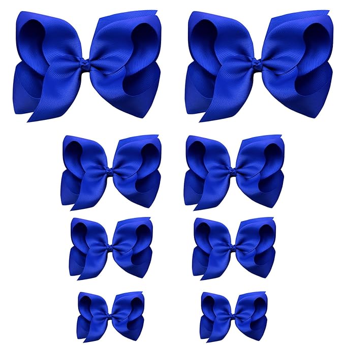 Royal Blue Bow 8",6",4.5",3"