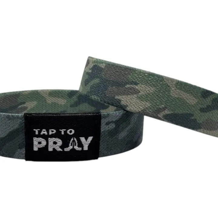 Tap & Pray Wristbands Green & Charcoal Camo