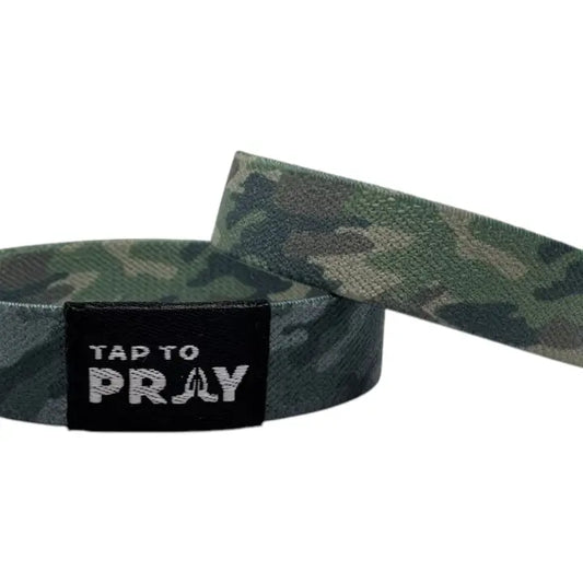 Tap & Pray Wristbands Green & Charcoal Camo