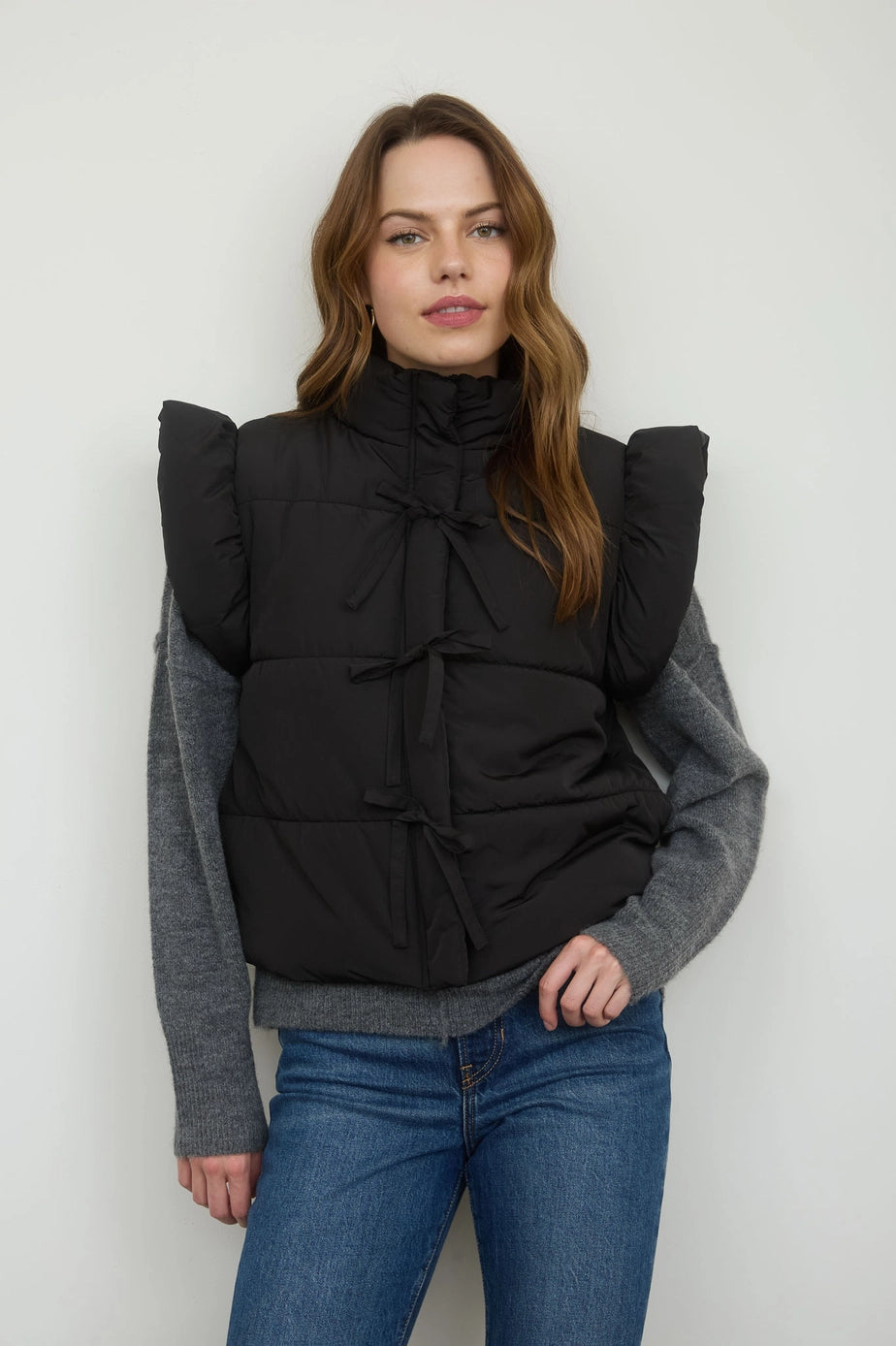 Flutter Sleeve Black Vest