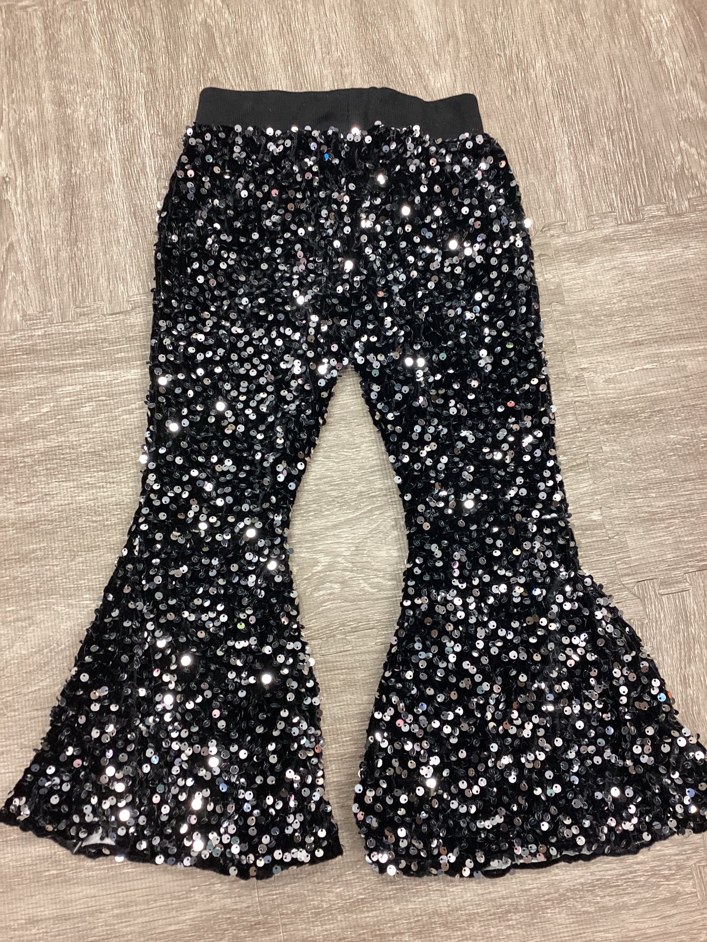 Girls Black Sequined Pants